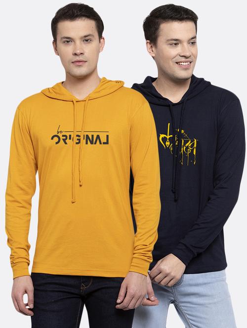 multi colored printed hooded t-shirts combo - 17390914 - Very Small Image - 1