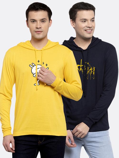 men printed pack of 2 long sleeves t-shirt - 17390977 - Very Small Image - 1