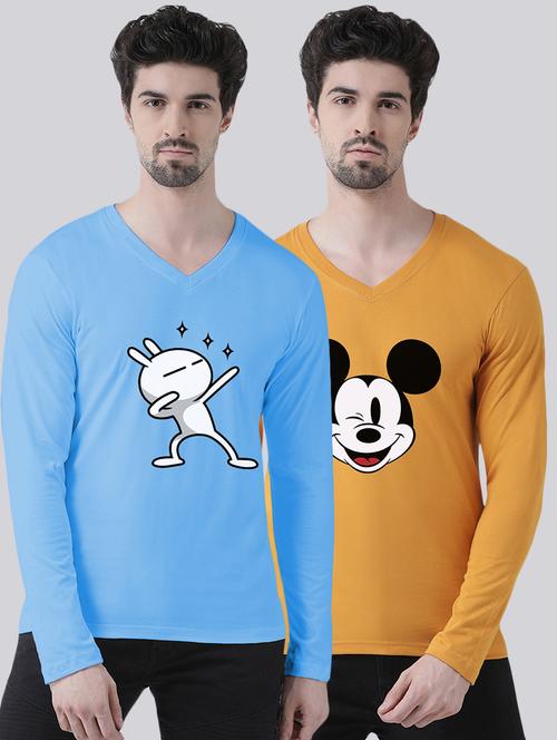 multi colored printed t-shirts combo - 17392299 - Very Small Image - 1