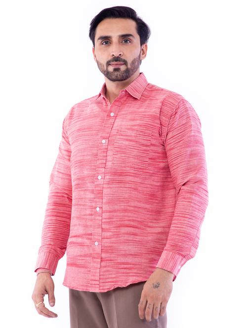 men pink regular fit  long sleeve formal shirt - 17392668 - Very Small Image - 1