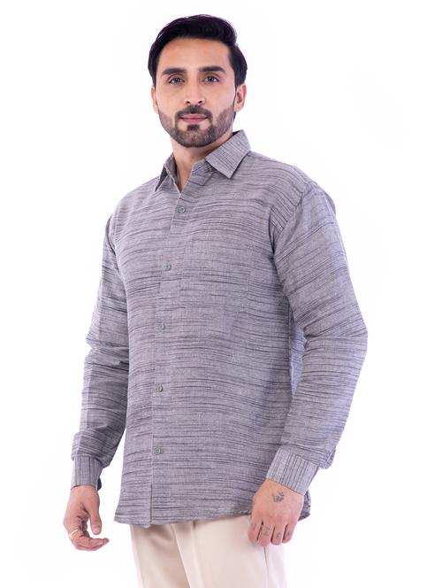 mens melange formal shirt - 17392727 - Very Small Image - 1