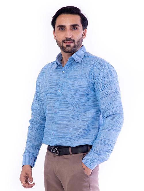 mens melange formal shirt - 17392900 - Very Small Image - 1