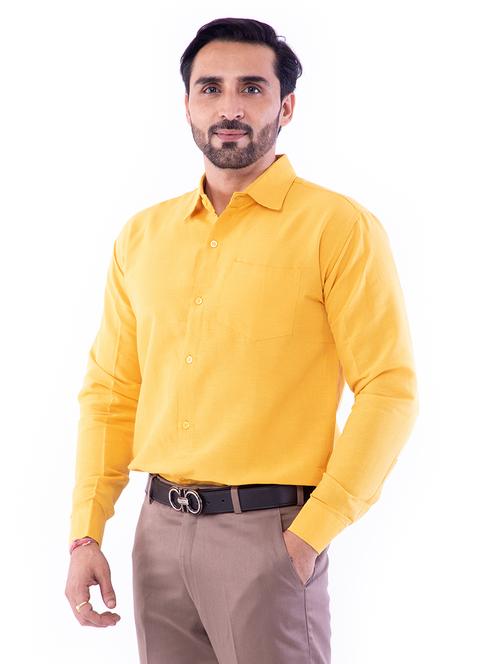 women yellow solid long sleeve formal shirt - 17392914 - Very Small Image - 1