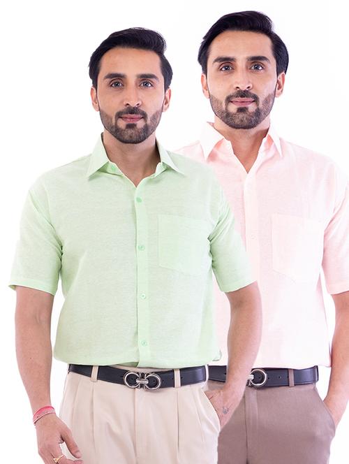 mens melange casual shirt - 17392921 - Very Small Image - 1