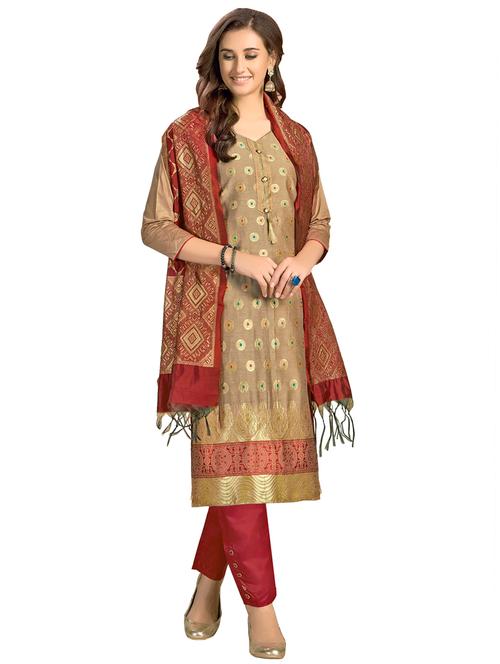 embroidered unstitched suit - 17393664 - Very Small Image - 1