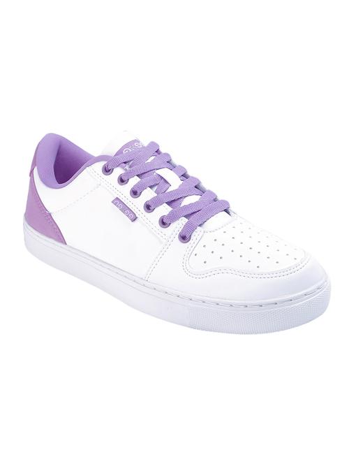 white faux leather laceup casual shoes - 17393788 - Very Small Image - 1