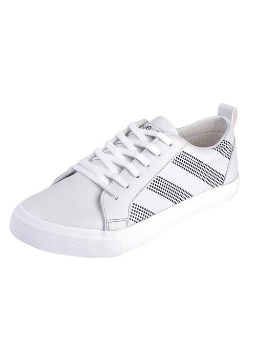 white synthetic laceup casual shoes - 17393792 - Very Small Image - 1