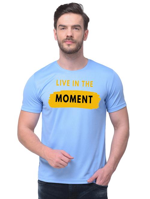 light blue chest print t-shirt - 17394319 - Very Small Image - 1