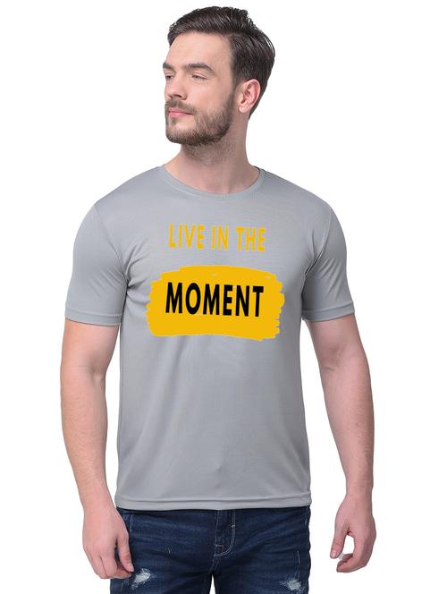 grey chest print t-shirt - 17394320 - Very Small Image - 1