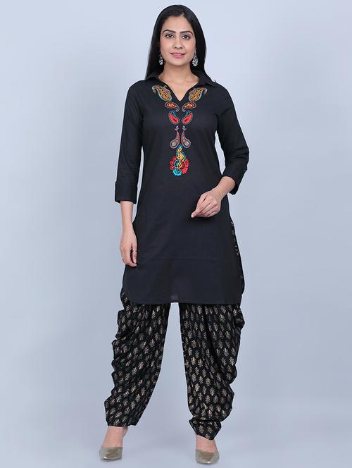 embroidered kurta salwar set  - 17395221 - Very Small Image - 1
