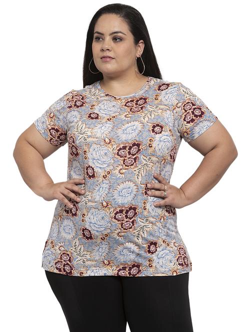 round neck floral tee - 17395313 - Very Small Image - 1