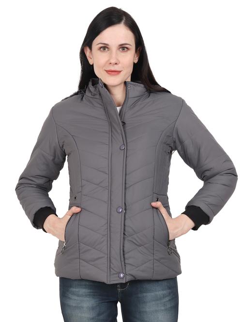 hooded neck quilted jacket  - 17395321 - Very Small Image - 1