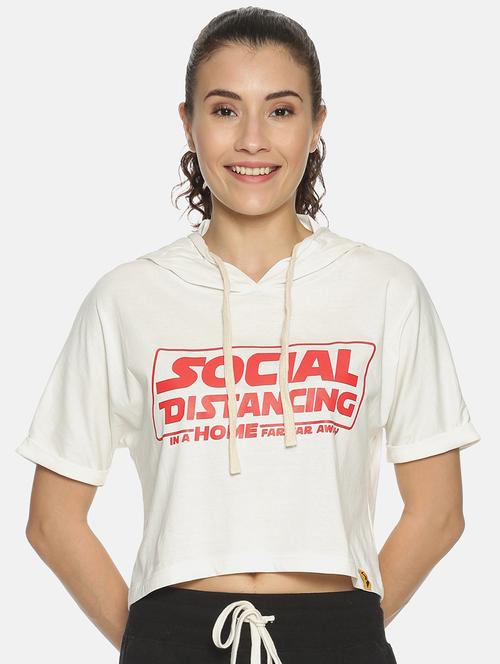 women's front print hooded t-shirt - 17395766 - Very Small Image - 1