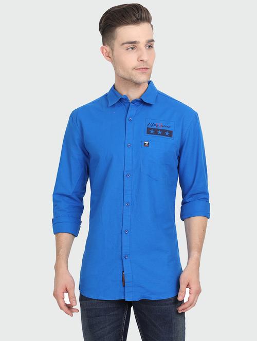 blue printed casual shirt - 17395791 - Very Small Image - 1