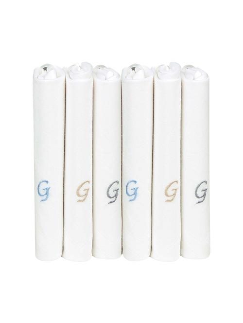 white cotton handkerchief set of 6 - 17396641 - Very Small Image - 1