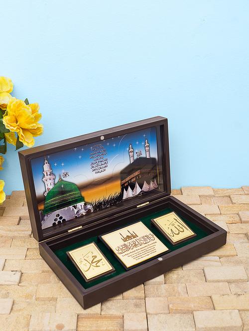 24 ct gold plated allah muhammad dua box - 17398236 - Very Small Image - 1