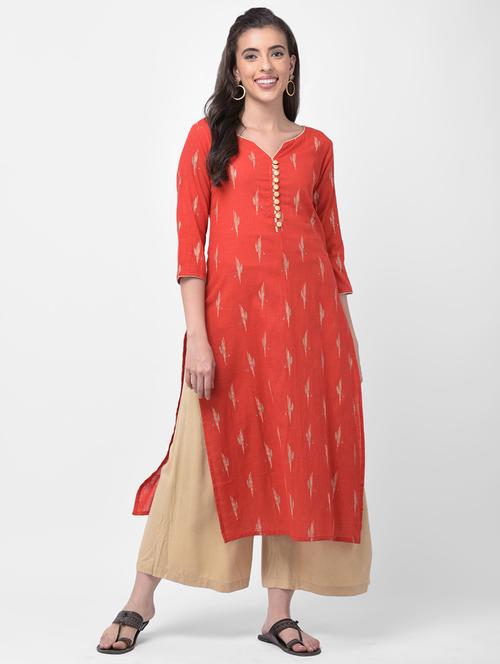 women's straight kurta - 17398509 - Very Small Image - 1