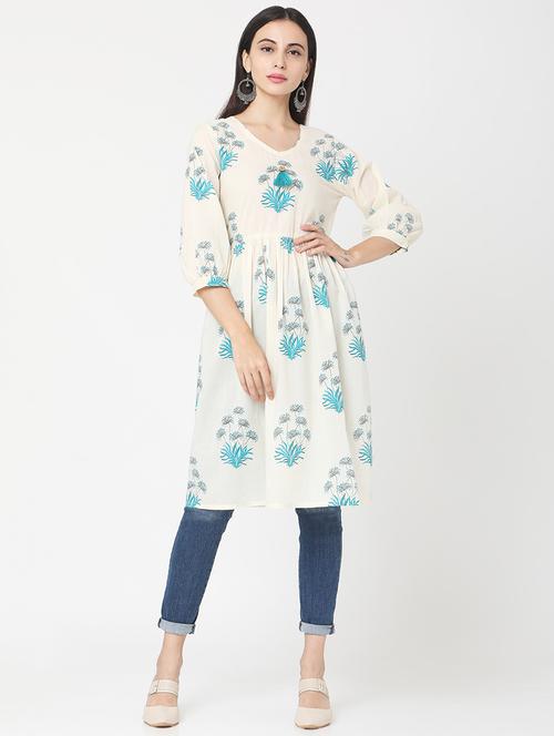 women's flared kurta - 17399043 - Very Small Image - 1
