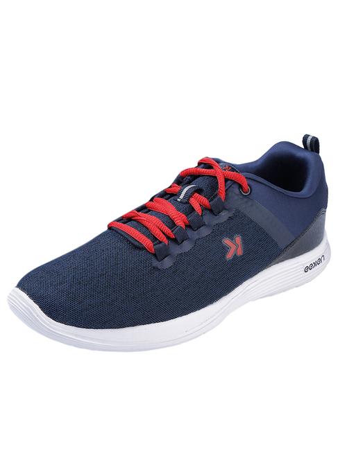 navy mesh & synthetic lace up sneakers - 17399084 - Very Small Image - 1