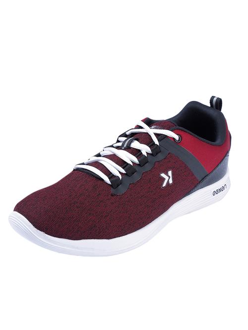 maroon mesh & synthetic lace up sneakers - 17399085 - Very Small Image - 1