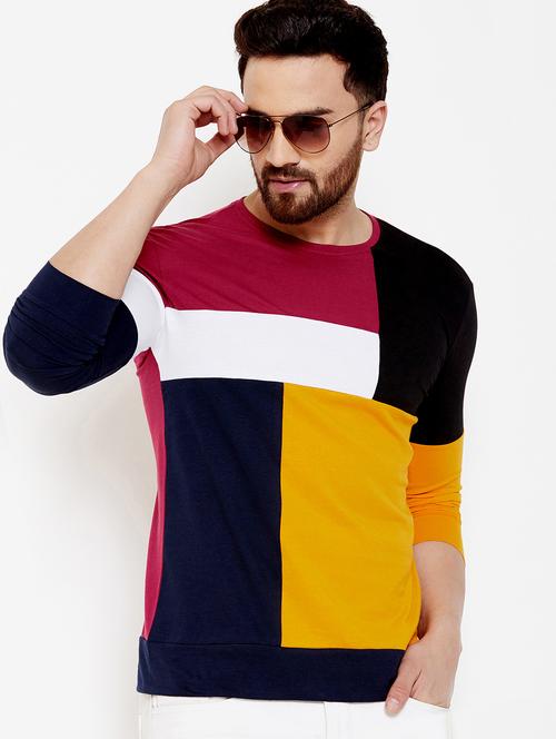 multi color block cut & sew t-shirt - 17399820 - Very Small Image - 1