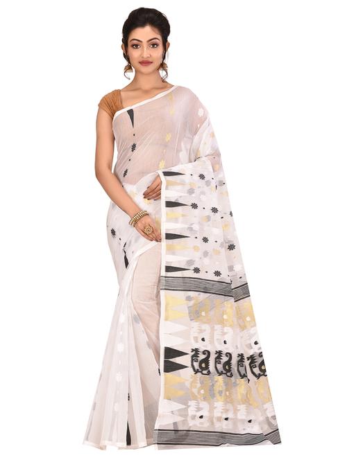 women's self design off white colored saree - 17400568 - Very Small Image - 1