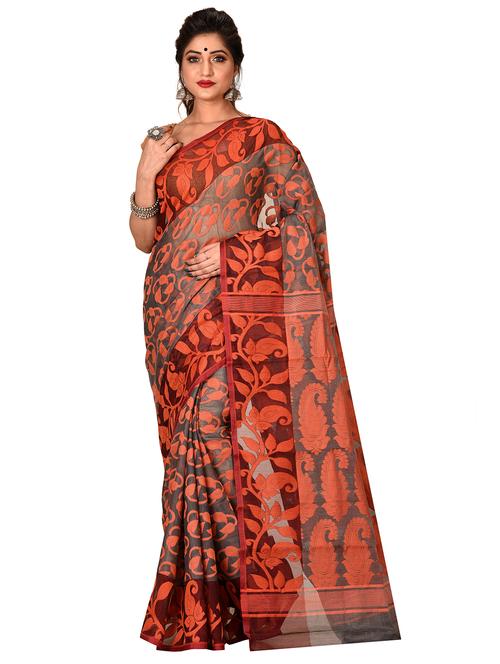 self-design jamdani saree - 17400609 - Very Small Image - 1