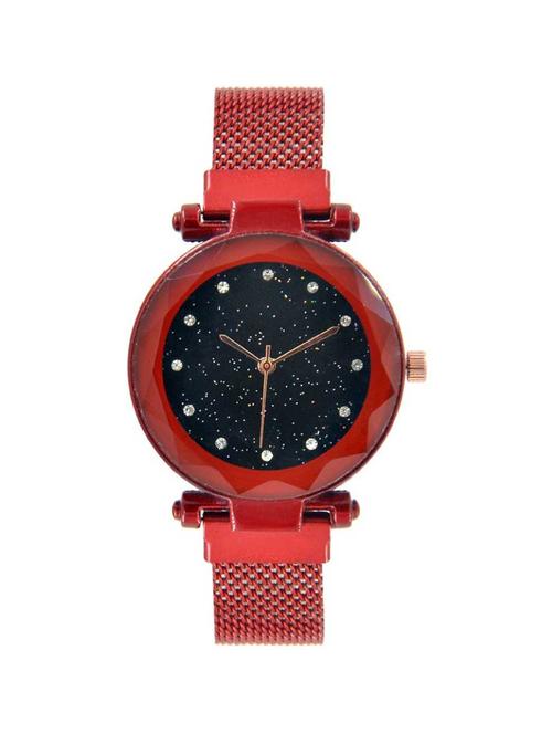 bolun rt-152 luxury mesh magnet buckle starry sky red quartz watches for girls fashion clock analog watch - 17400670 - Very Small Image - 1