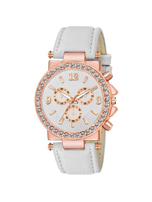 bolun  fancy look white dial- leather strap watch analog watch  - 17400829 - Very Small Image - 1