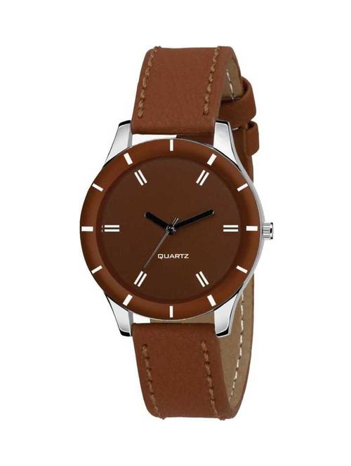 bolun new stylish brown cut glass leather strap watch for women analog watch  - 17400834 - Very Small Image - 1