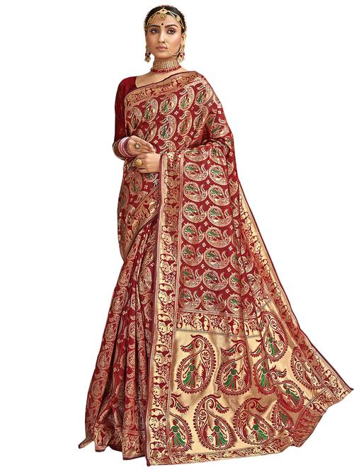 paisley paithani saree with blouse - 17401053 - Very Small Image - 1