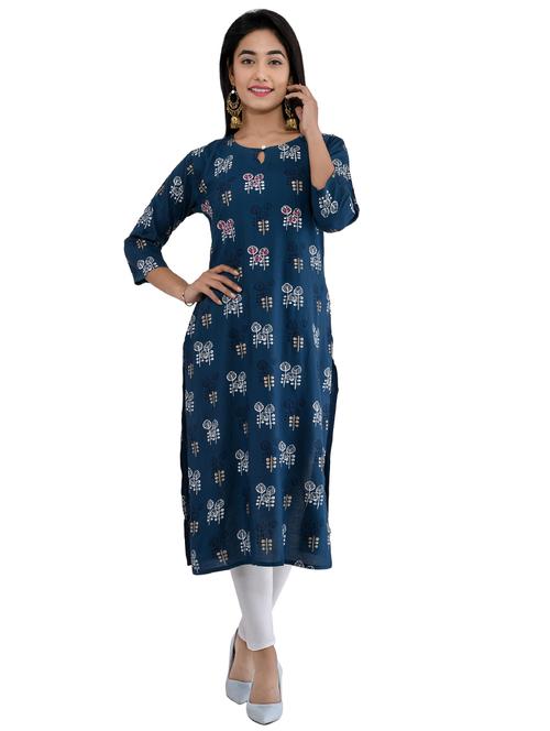 printed straight kurta - 17401797 - Very Small Image - 1