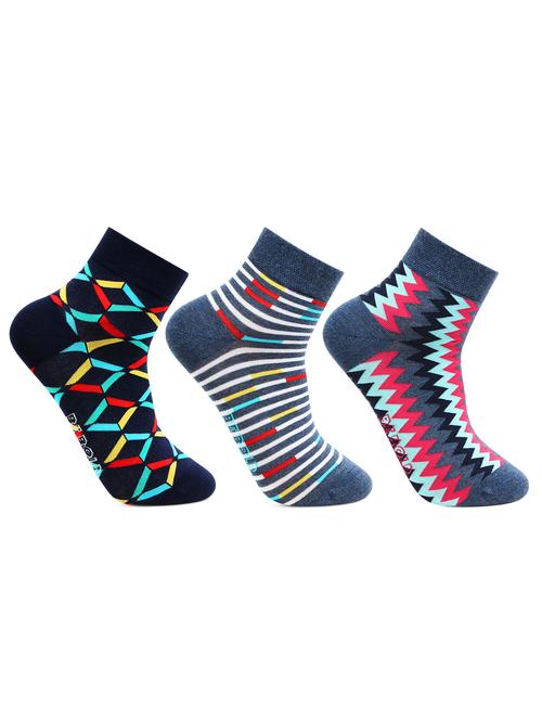 men pack of 3 printed above ankle length socks - 17403097 - Very Small Image - 1