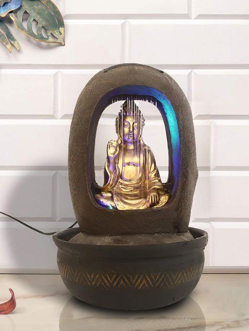  polyresin golden brown buddha one step indoor table top water fountain with adjustable speed control  - 17403292 - Very Small Image - 1