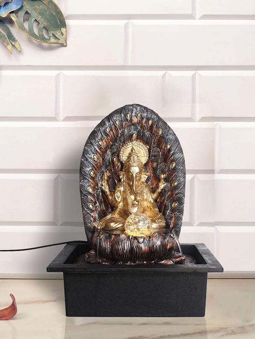  polyresin golden brown one step water fountain with adjustable speed control  - 17403298 - Very Small Image - 1