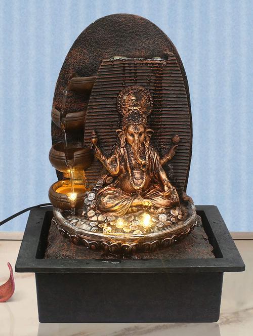   polyresin copper five step indoor table top water fountain with adjustable speed control - 17403312 - Very Small Image - 1