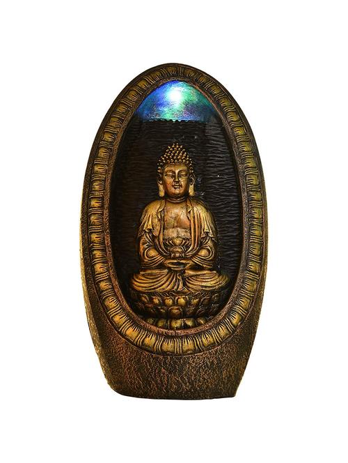  polyresin golden brown one step water fountain with adjustable speed control - 17403320 - Very Small Image - 1