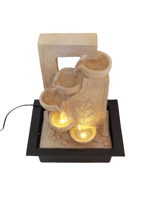  polyresin cream five step indoor table top water fountain with adjustable speed control - 17403321 - Very Small Image - 1