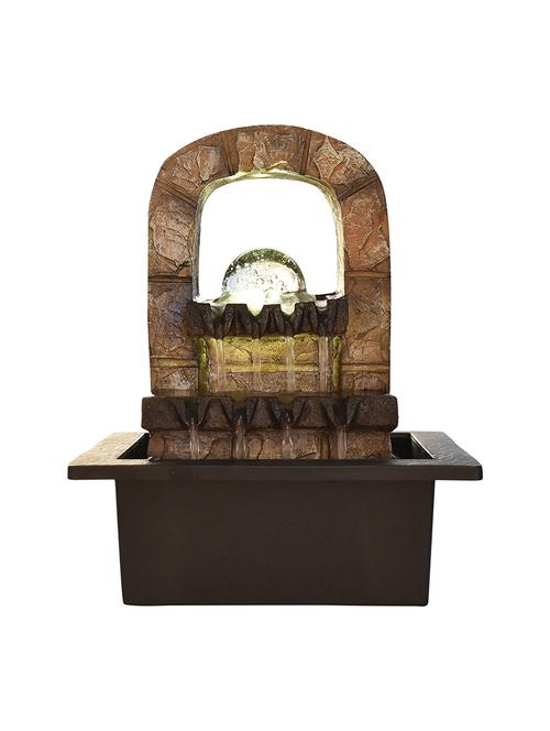  polyresin brown two step water fountain with adjustable speed control - 17403344 - Very Small Image - 1