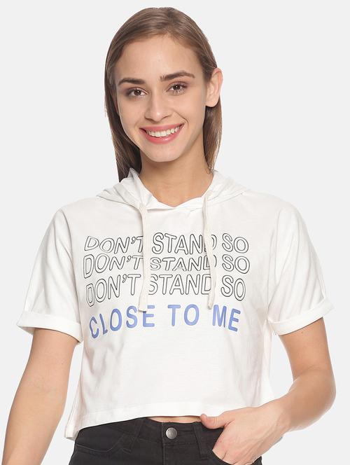 women's chest print round neck t-shirt - 17405394 - Very Small Image - 1