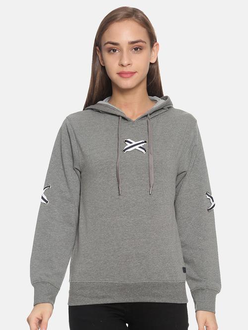 hooded neck solid sweatshirt  - 17405488 - Very Small Image - 1