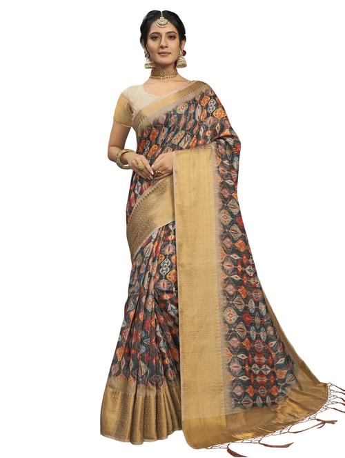 bordered printed saree - 17406309 - Very Small Image - 1