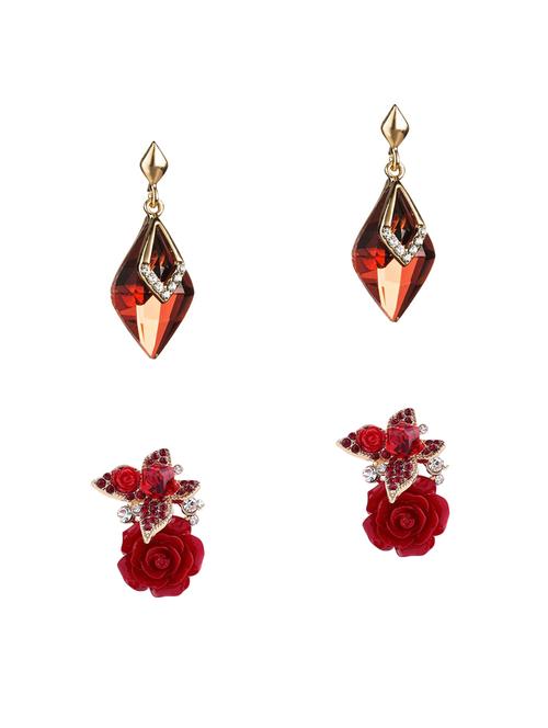 red colored metal combo's. earring - 17408504 - Very Small Image - 1