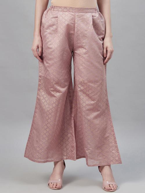 printed chanderi flared palazzo - 17408973 - Very Small Image - 1