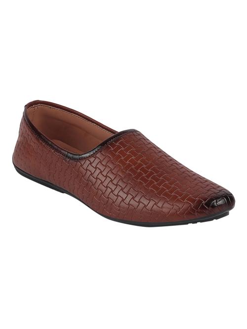 tan pu slip on mojaris - 17409543 - Very Small Image - 1