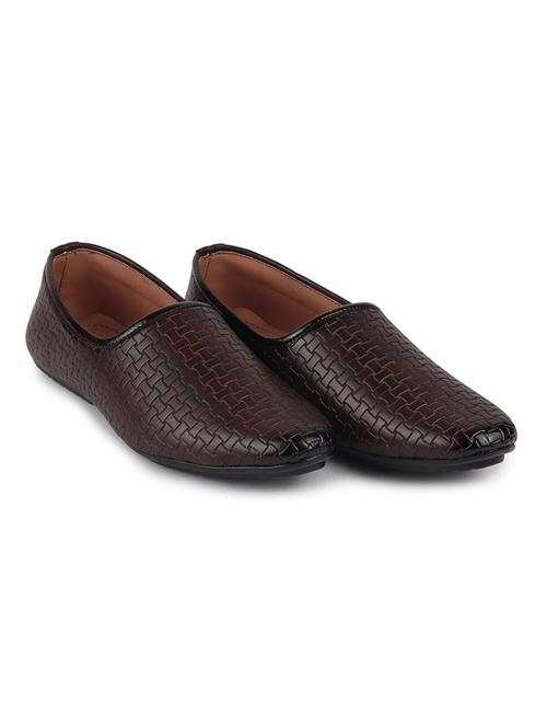 Brown Pu Slip On Mojaris - 17409614 - Very Small Image - 1