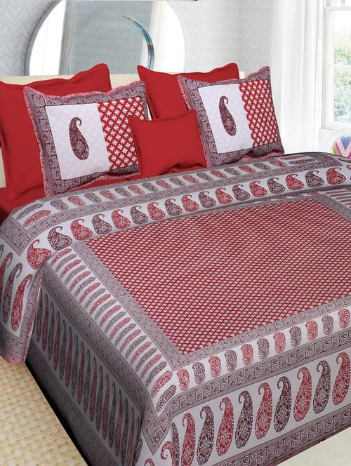 cotton jaipuri printed king size double bedsheet with 2 pillow cover - 17409663 - Very Small Image - 1