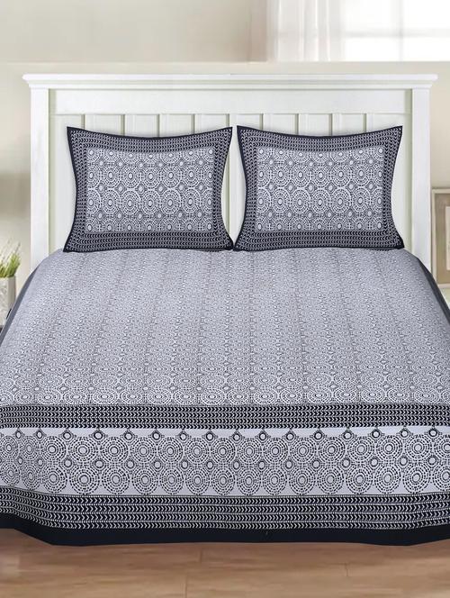 cotton jaipuri printed king size double bedsheet with 2 pillow cover - 17409665 - Very Small Image - 1