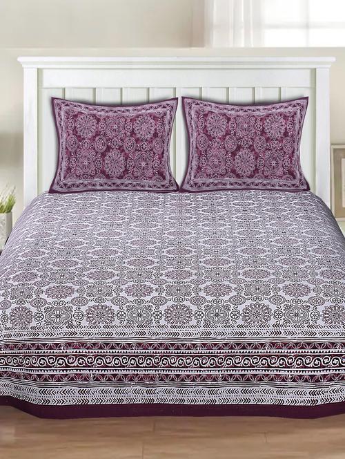 cotton jaipuri printed king size double bedsheet with 2 pillow cover - 17409668 - Very Small Image - 1