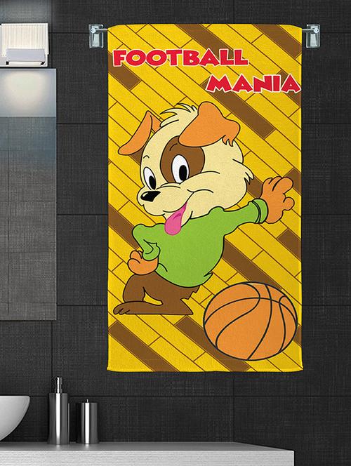 100% cotton 300 gsm kids cartoon bath towel for bathroom set of 1pc, multicolor, 58 cm x 116 cm - color - footaball mania - 17409763 - Very Small Image - 1